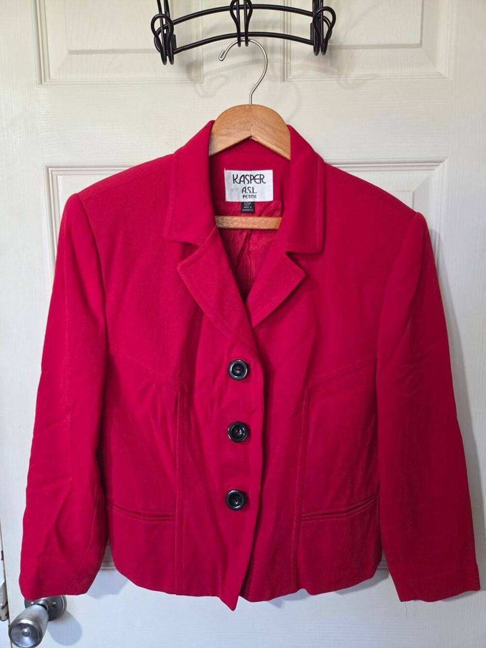 Kasper ASL Petite Red Blazer Jacket Size 12P